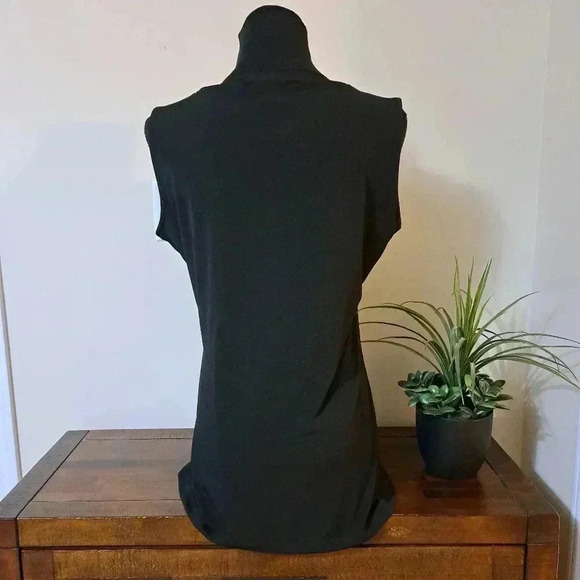 Travel by  Tribal Black Beaded Top Sleeveless Ruffle Women's Medium Embellished - Picture 5 of 12